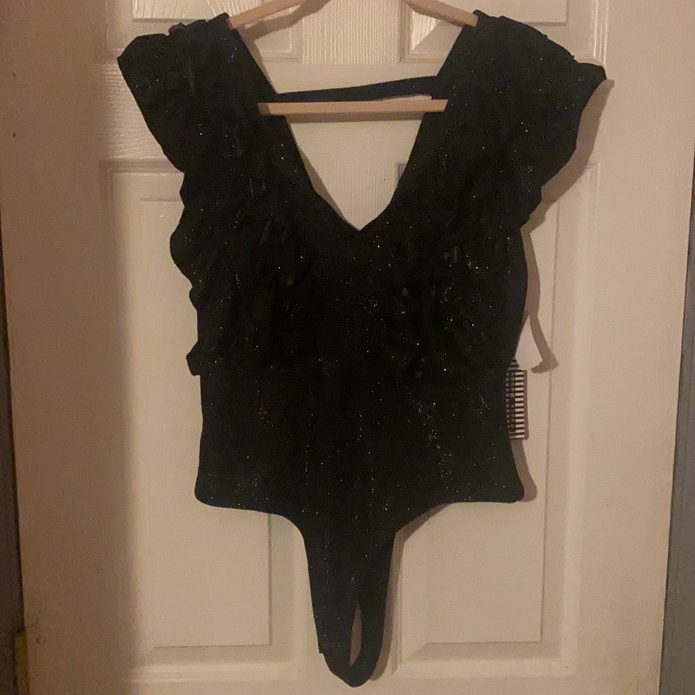 Black sparkly body suit